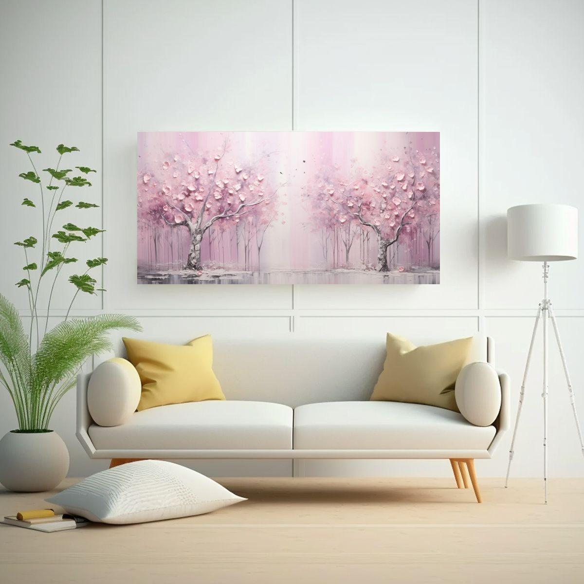 1 Cuadro Cuadro Culturar, Rosa Y Plateado, Estilo 100x50 Cm-2