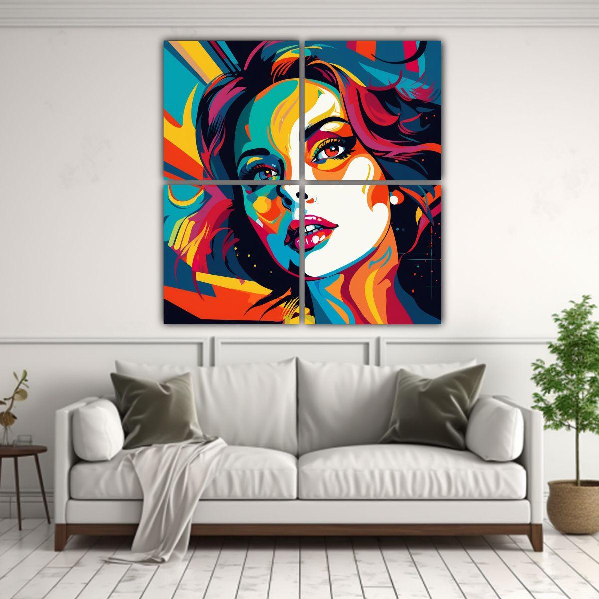 Cuadro Floral Vibrante Watson A Arte Digital Con 120x120 Cm-2