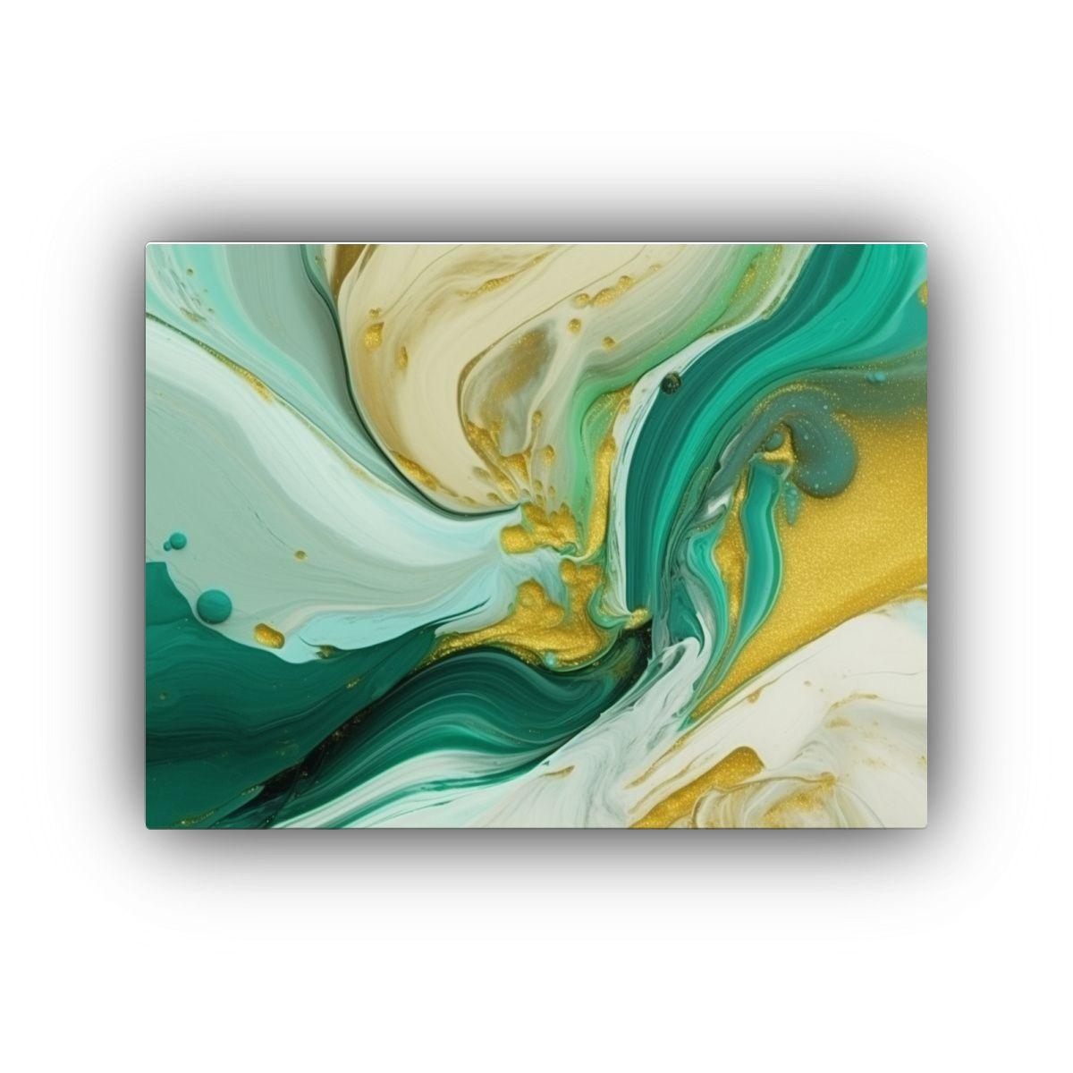 Venta Cuadro Abstracto Textura Océano Verde 65x50cm-0