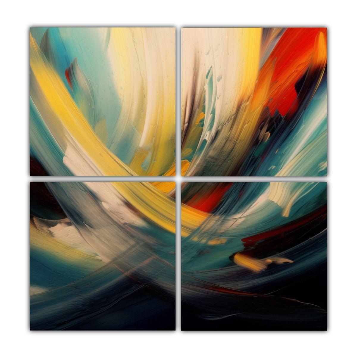 Cuadro Lienzo Patrón Intenso Estrellados 100x100 Cm-0