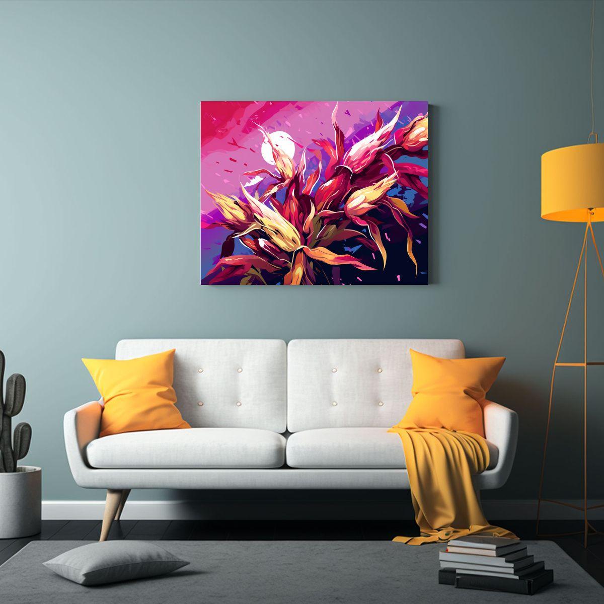 Pinturas De Maíz En Púrpura Y Rojo Con Ambiente Neonoir Es 65x50cm-2
