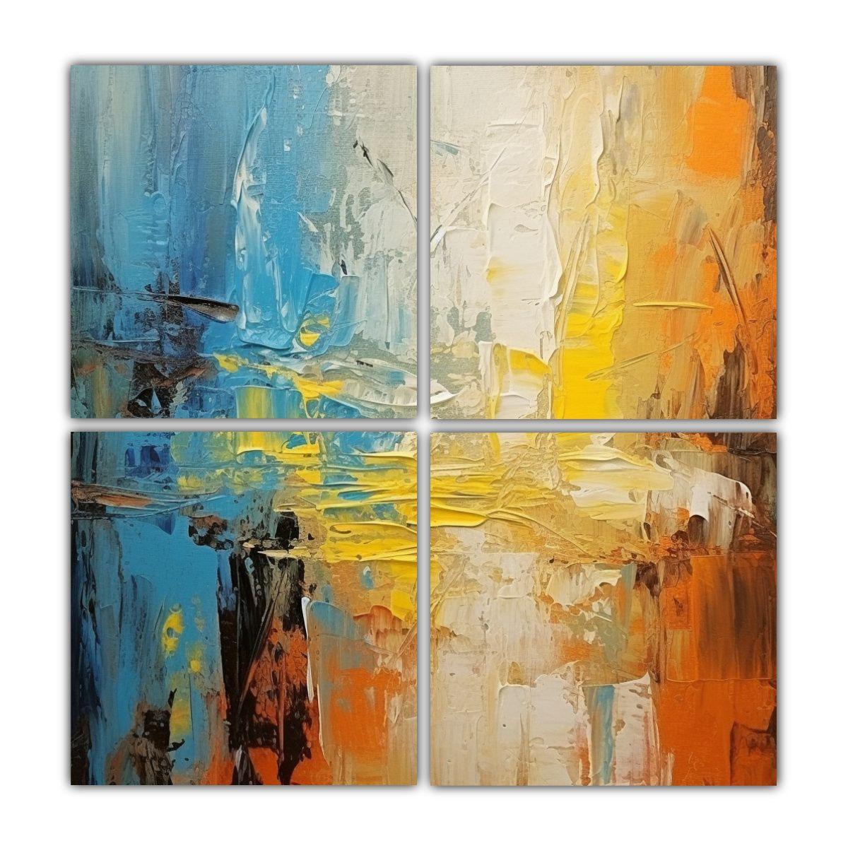 Cuadros Dibujo Armonía Colores Abstractos AR A1 100x100 Cm-0