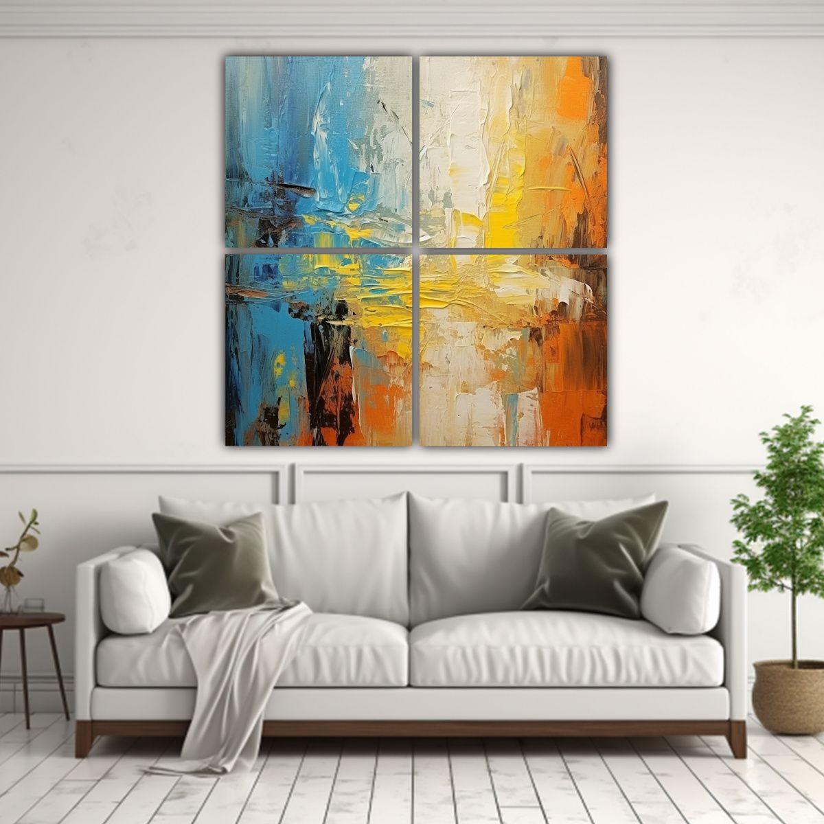 Cuadros Dibujo Armonía Colores Abstractos AR A1 100x100 Cm-2