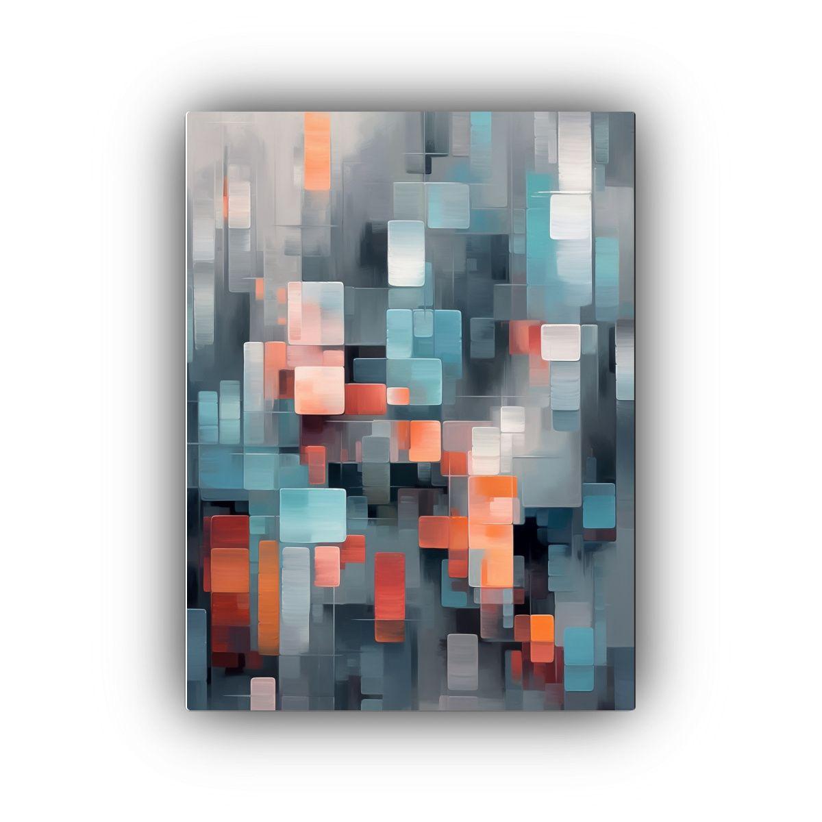 Cuadro Abstracto De Composición Dinámica En 50x65cm-0