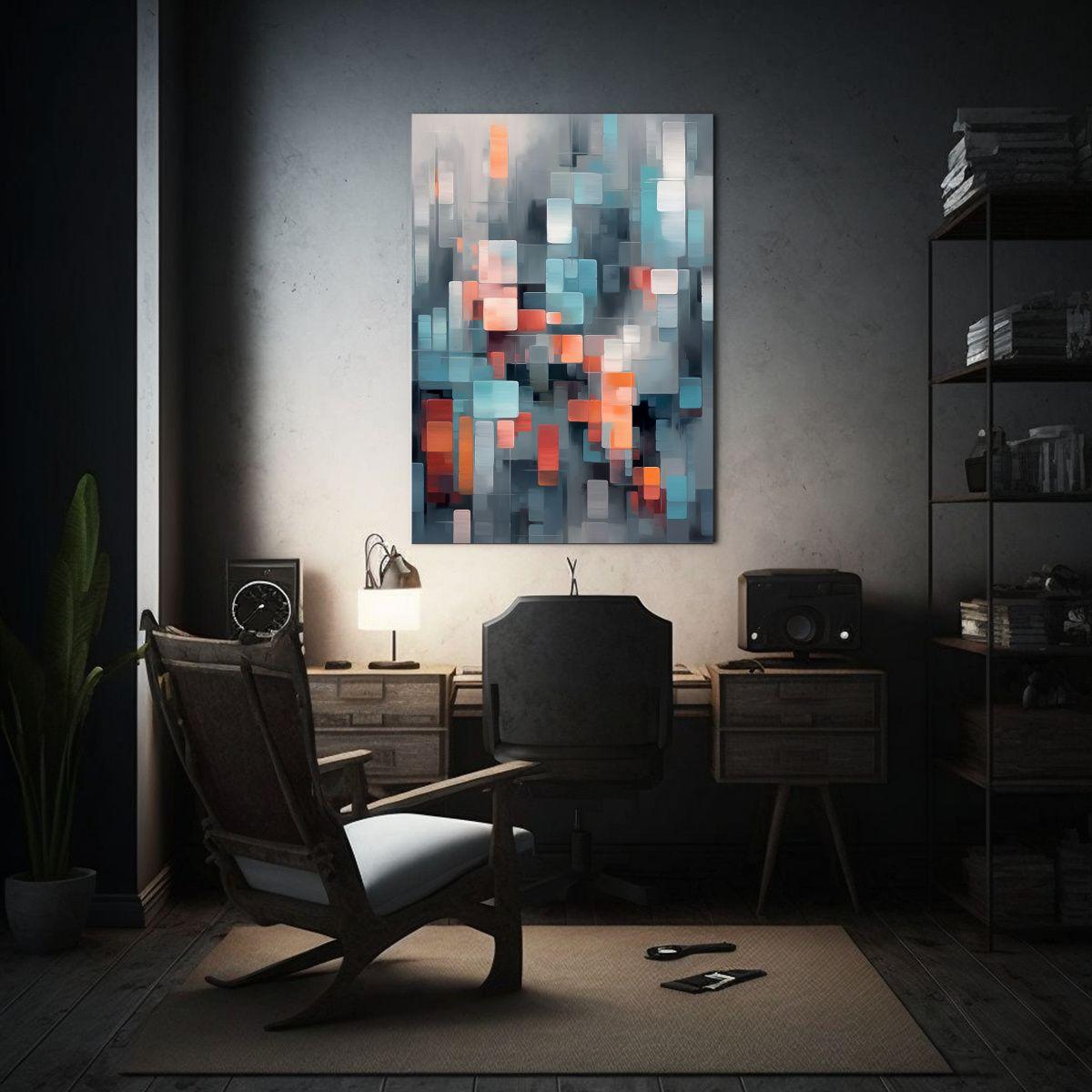 Cuadro Abstracto De Composición Dinámica En 50x65cm-2