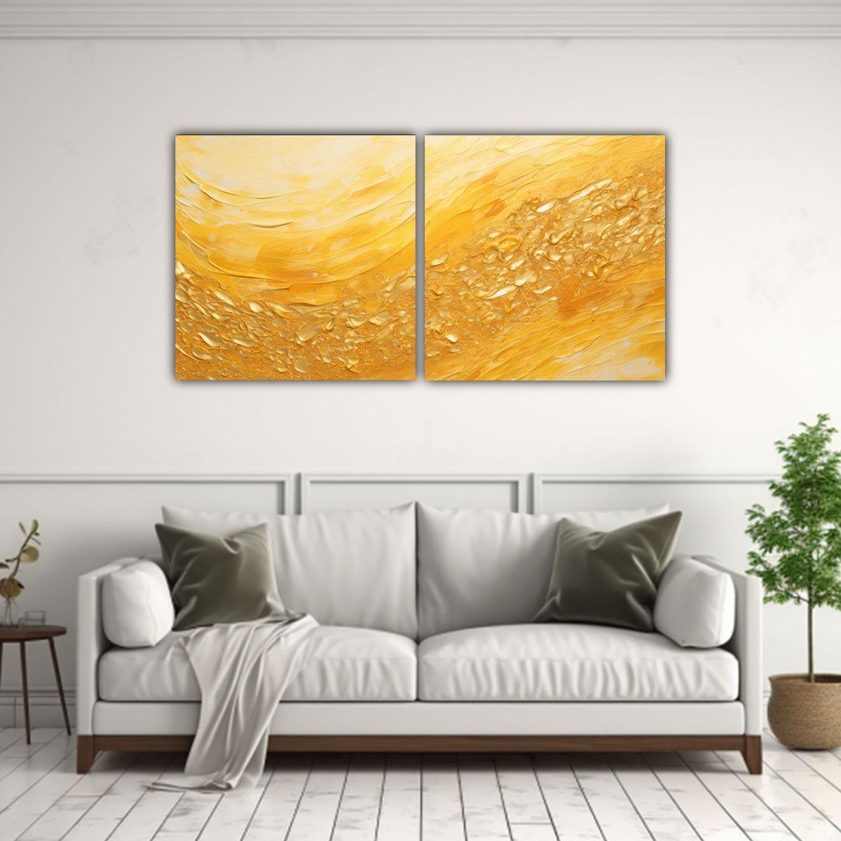 Conjunto 2 Lienzos Modernos De Tela Estilo 100x50 Cm-2