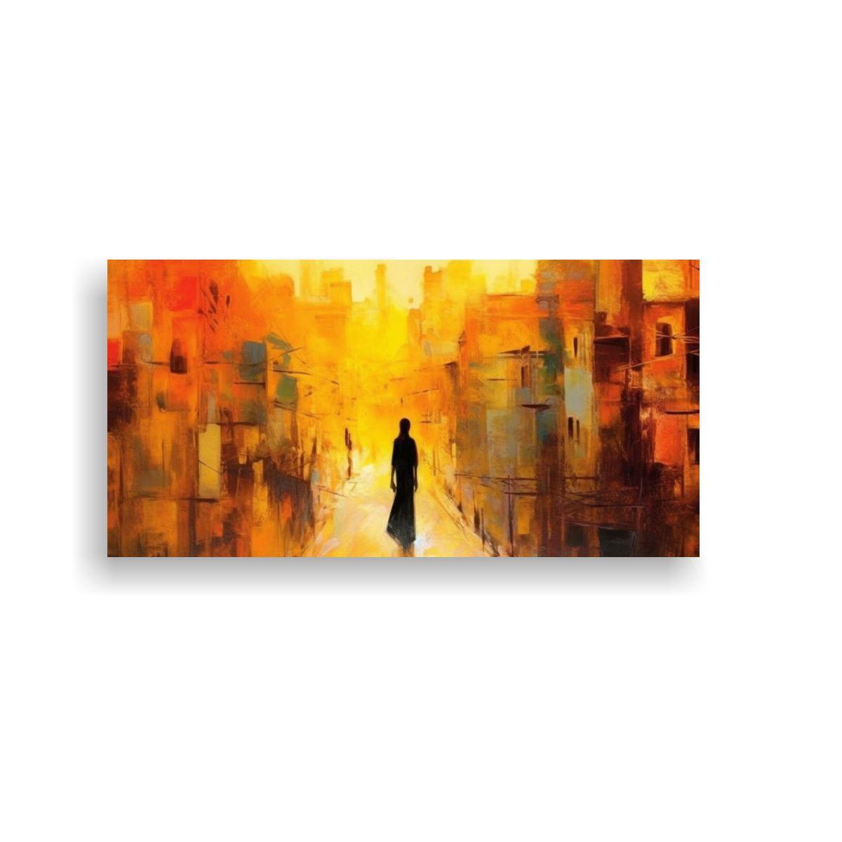 Cuadro Abstracto Mujer árabe Elegante Para 160x80cm-0