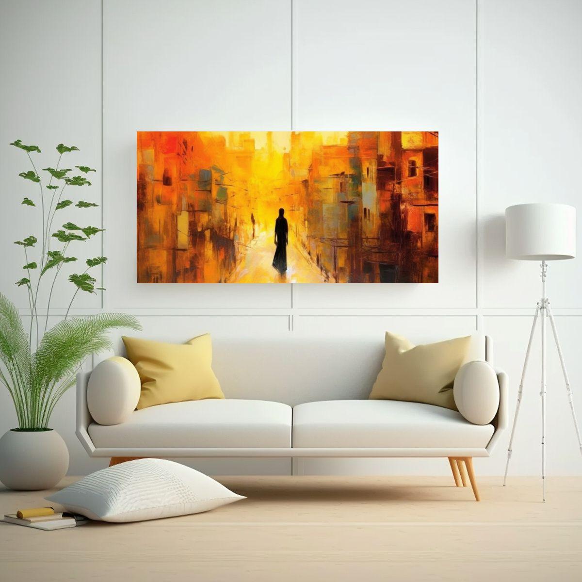 Cuadro Abstracto Mujer árabe Elegante Para 160x80cm-2