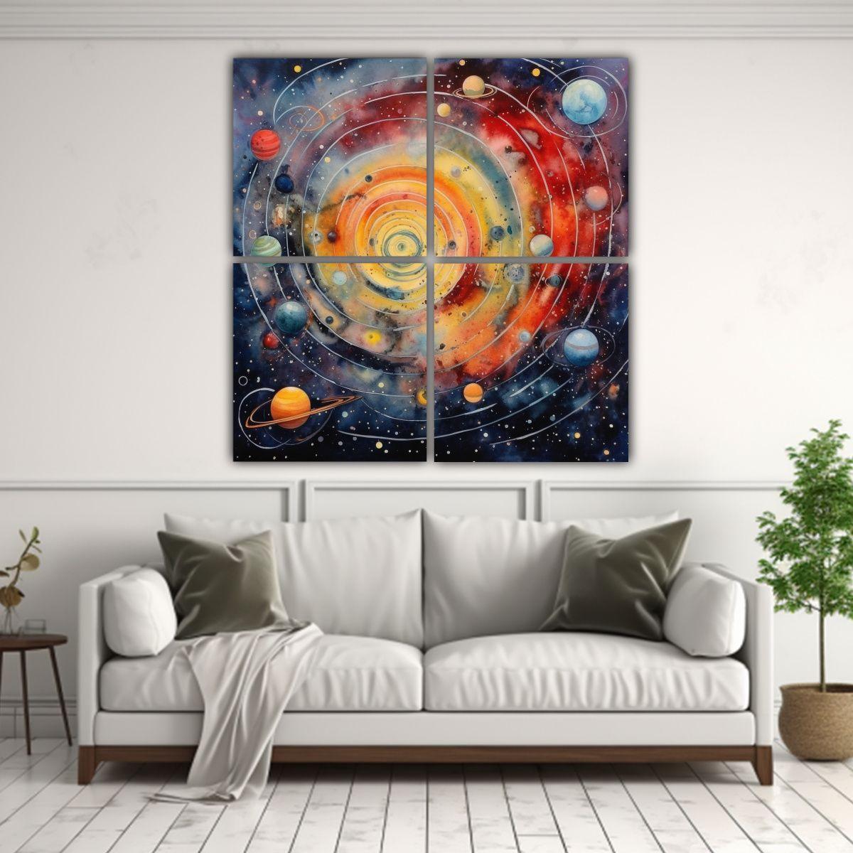 Cuadro Decorativo Equilibrio Acuarela Espacio 60x60 Cm-2
