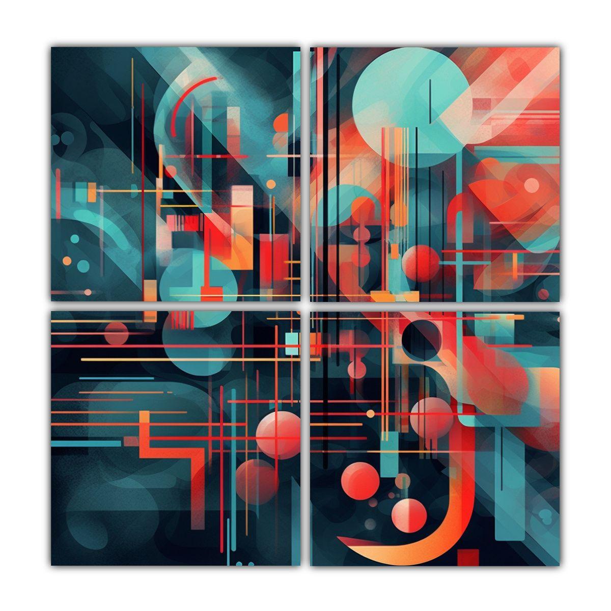 Cuadros De Tela Abstractos Para Decoración 140x140 Cm-0