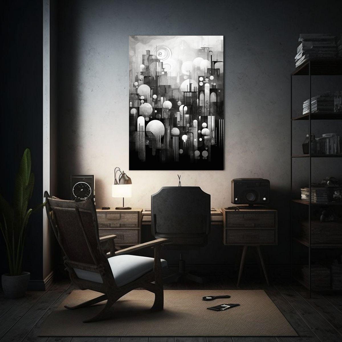 Pinturas Decorativas En Blanco Y Negro Abstractas 20x30 Cm-2