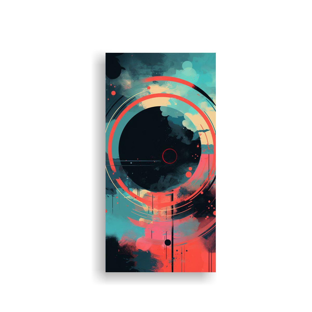 Pintura En Tela Vibrante Con Círculo En Colores 80x160cm-0