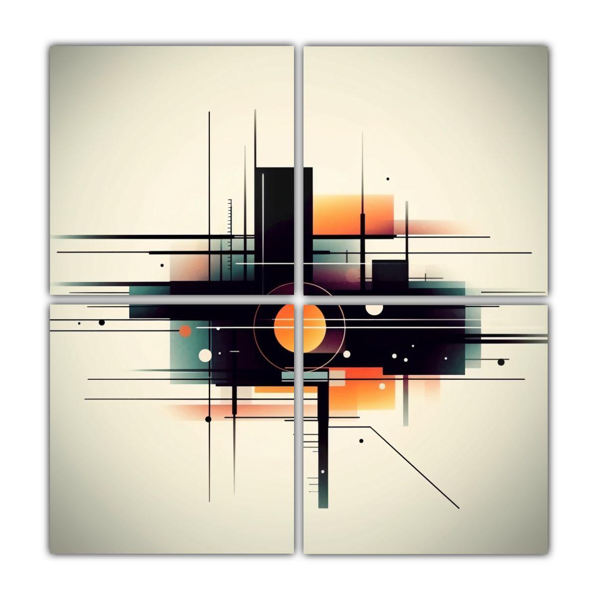 Cuadros Abstractos Simplicidad: Arte Decorativo 140x140 Cm-0