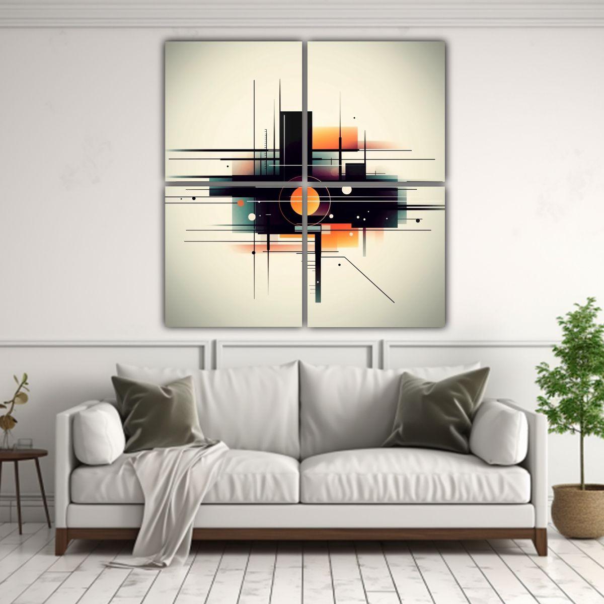 Cuadros Abstractos Simplicidad: Arte Decorativo 140x140 Cm-2