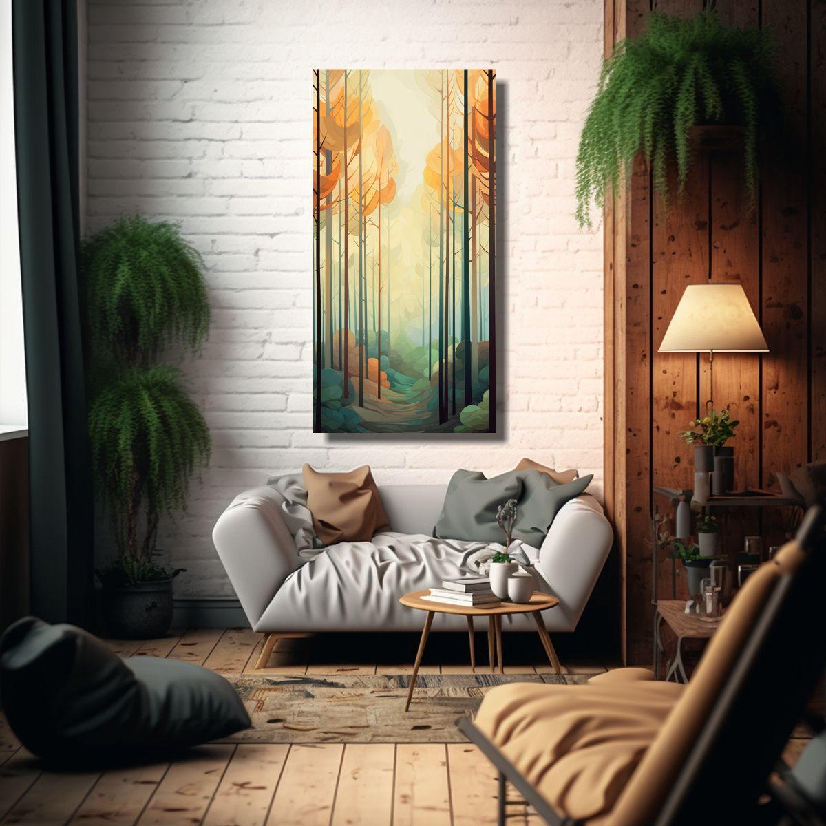 Pintura Decorativa Abstracta En Madera Con Lienzo 50x100cm-2