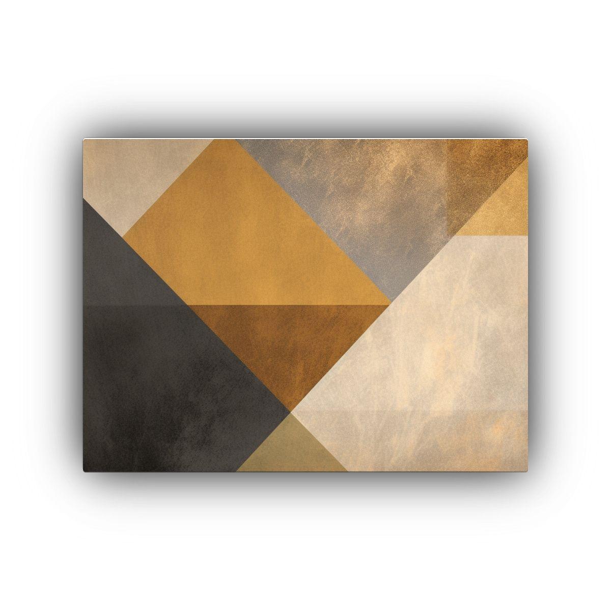 Arte Impactante: Geometría Oro Y Beige En Fondo Estilizado 90x60cm-0