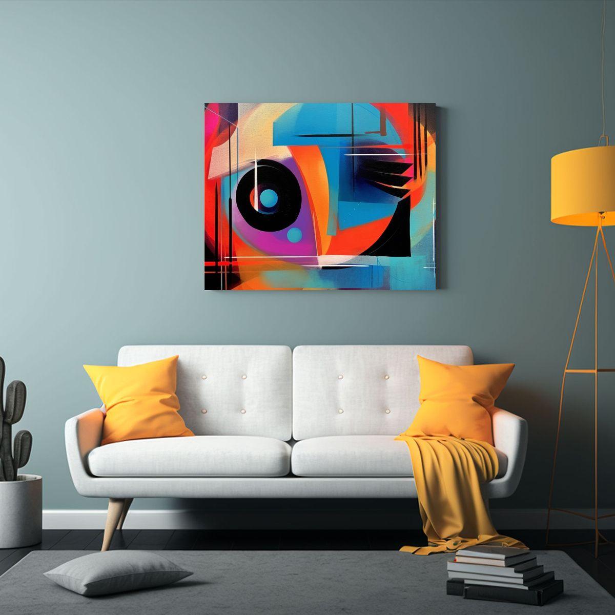 Cuadro Abstracto De Mujer En Composición Temática Sindica  65x50cm-1