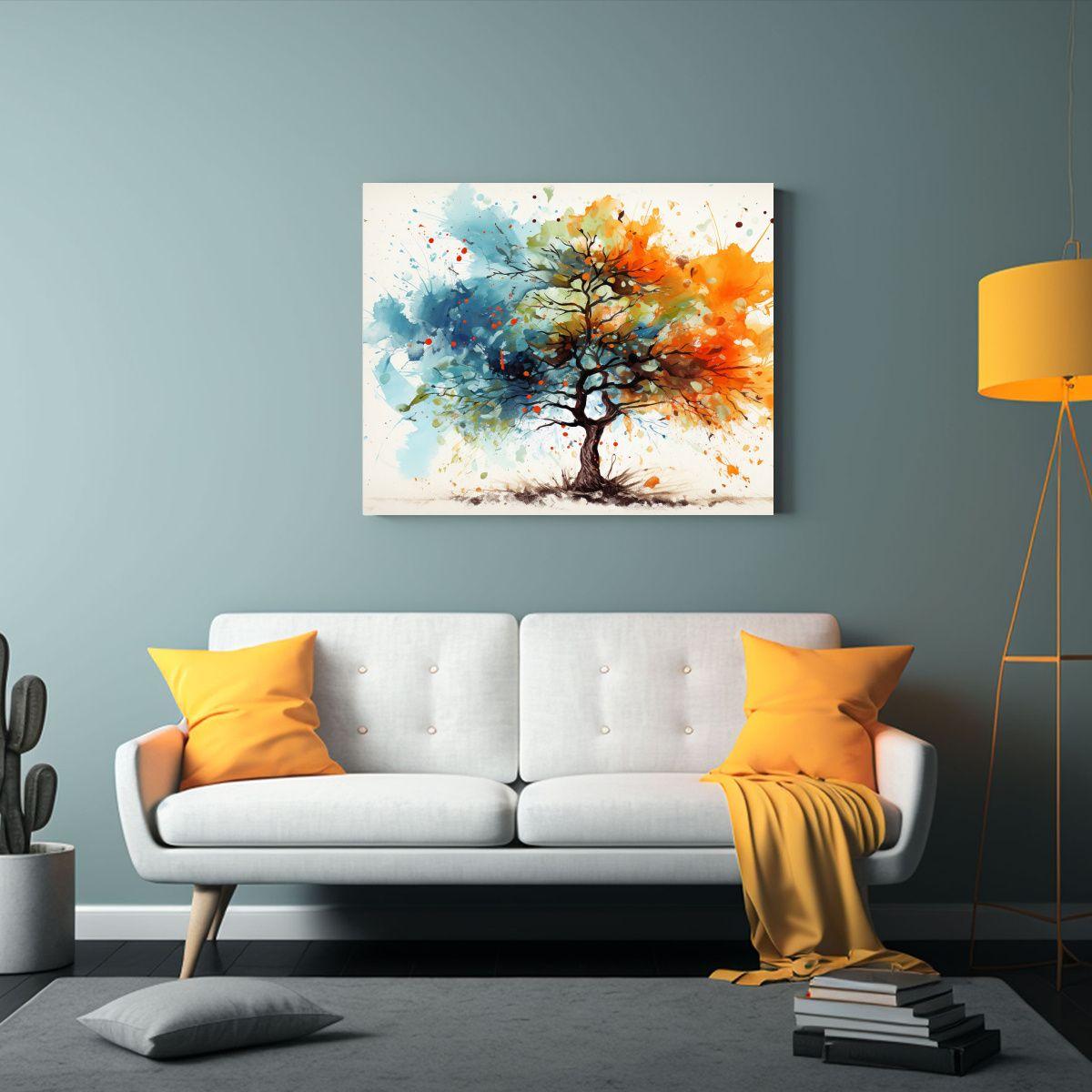 Lienzo Diseño Único: Pintura Abstracta De Un árbol De Ace 60x40cm-2