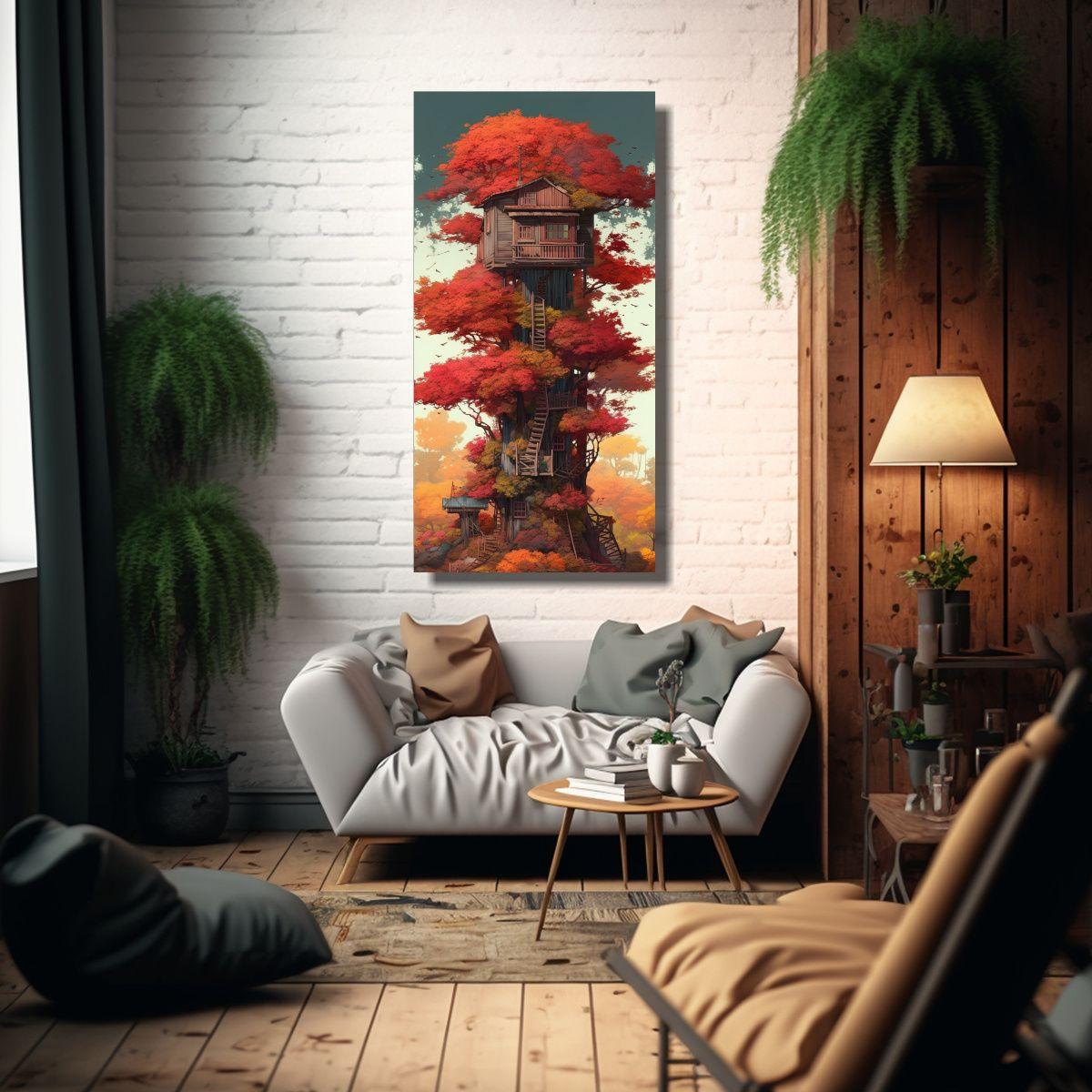 Tela En Bastidor Dibujo Representación THE MAPLE 60x120cm-2