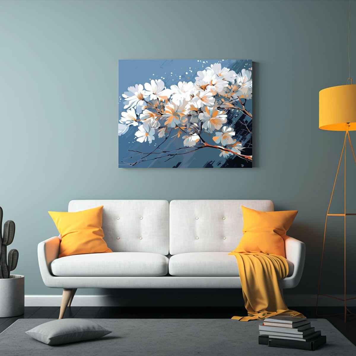 Cuadro Arte Pared Cuadro Vida Acacia En Blanco 50x40cm-2