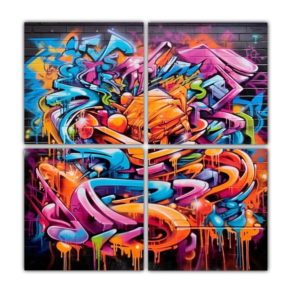 Cuadros De Inspiración DILLIGAF Estilo Grafiti 80x80 Cm-0