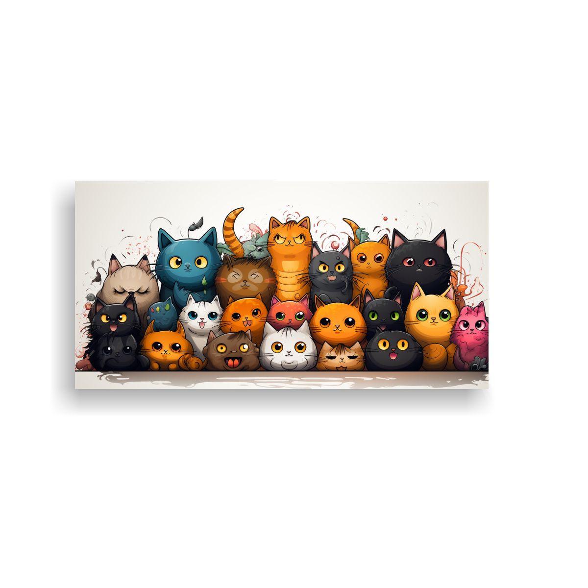Cuadros Decorativos De Gato En Movimiento Profundo 80x40cm-0
