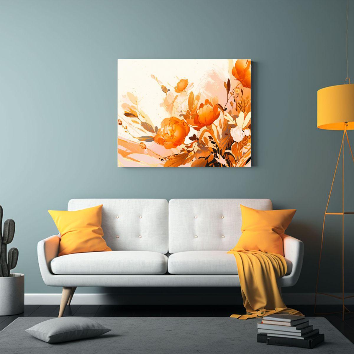 Pinturas Decorativas Con Atmosfera Neonoir En Naranja Y Dora 40x30cm-2