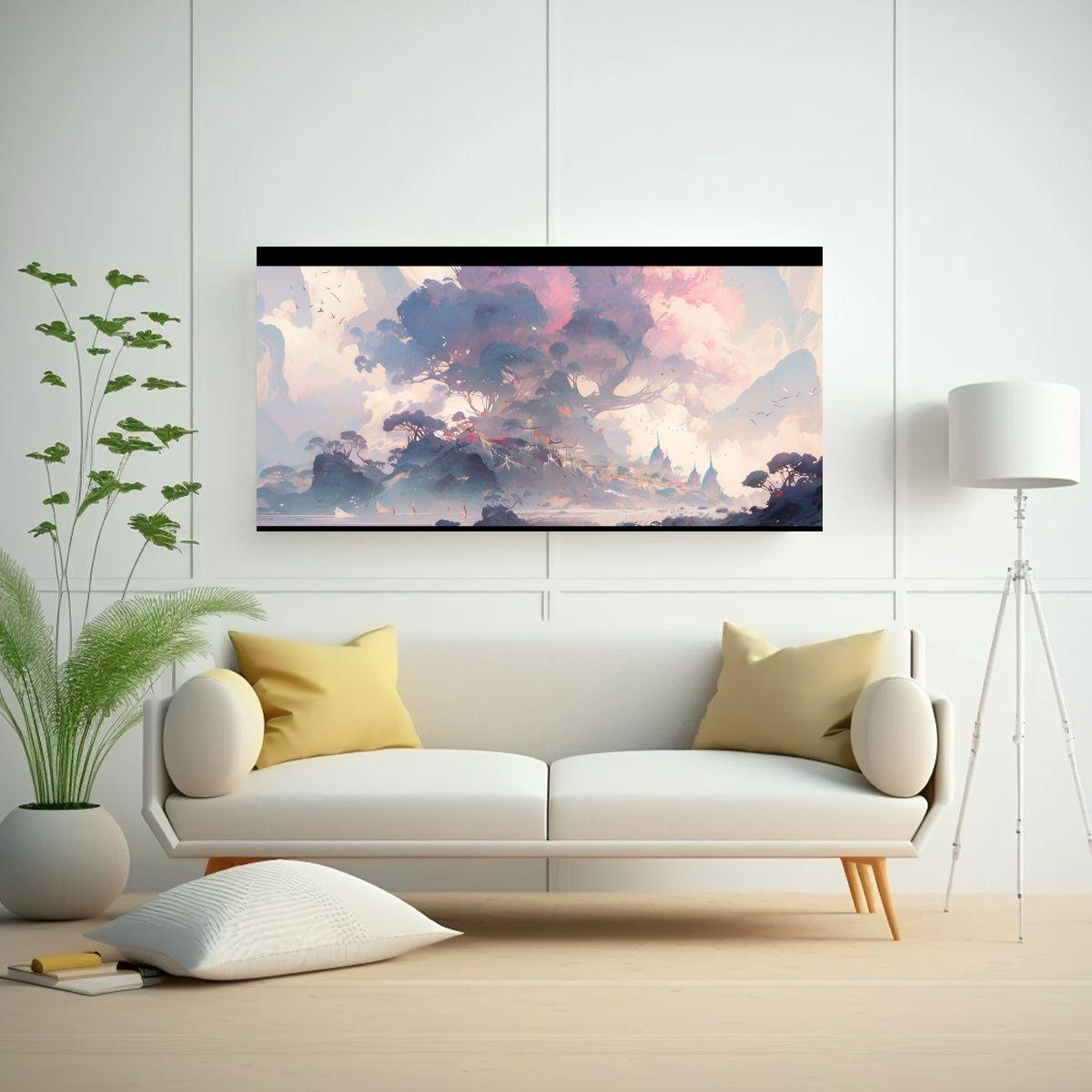 Cuadro Abstracto Paisaje Majestuoso Con Colores 120x60cm-2