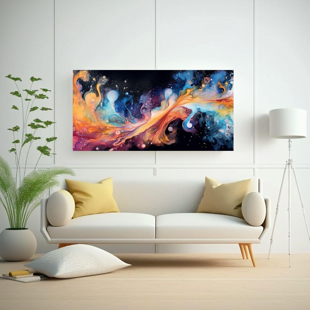 Pinturas Decorativas Abstractas Acuarela Modernas 140x70cm-2