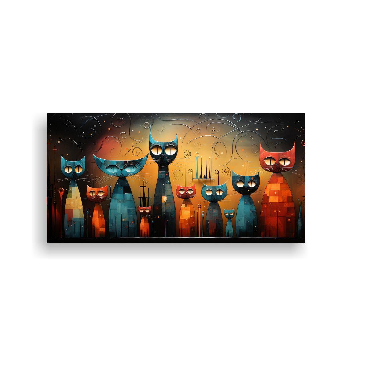 Pinturas Decorativas De Mundo Felino Con Estilo 80x40cm-0