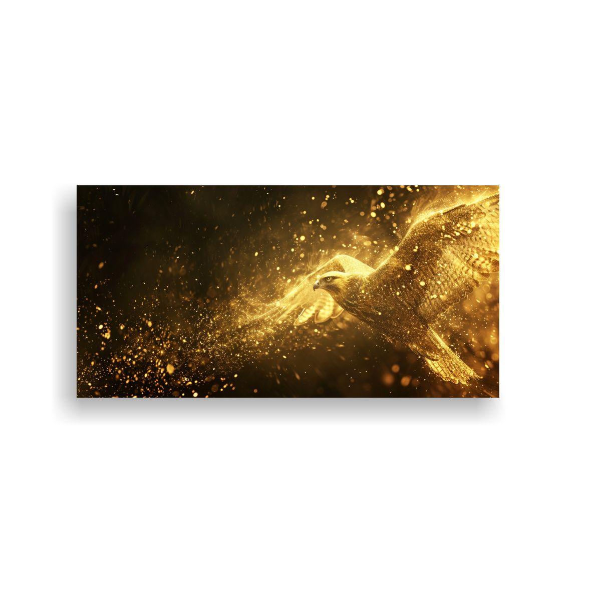 Pintura Decorativa: Halcón Dorado De Partículas 120x60cm-0
