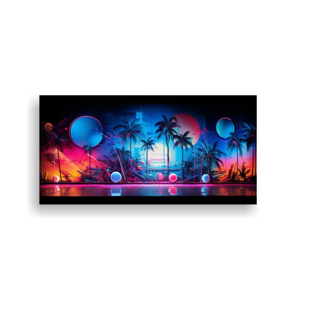 Cuadro Diseño Equilibrio Visual Abstracto Neon 140x70cm-0