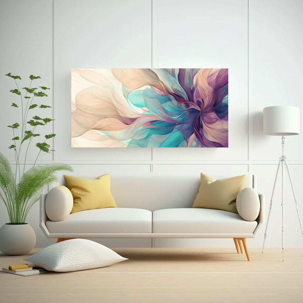 Cuadro Decorativo Abstracto En Lápiz, Fantasía 100x50cm-2