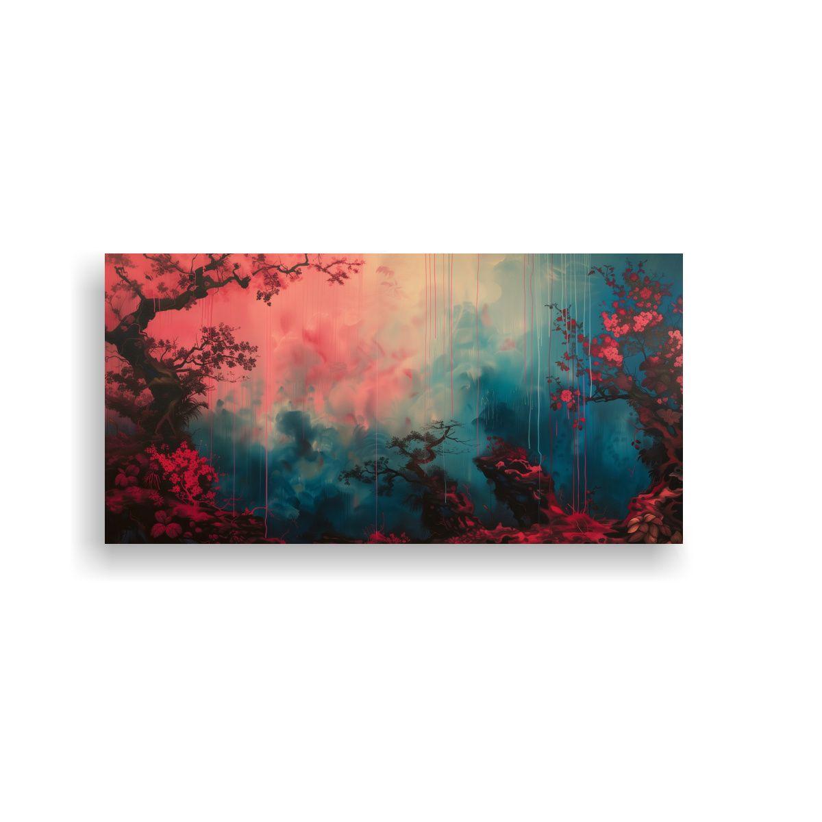 Cuadro Relieve Abstracta En Tonos Azules Y Dorados 120x60cm-0