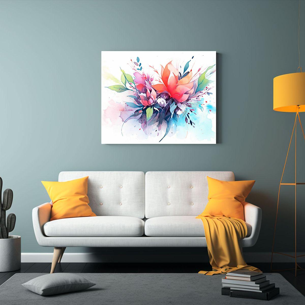 Cuadros De Tela Estilo Acuarelas Exclusivas En Colores Neono 40x30cm-2