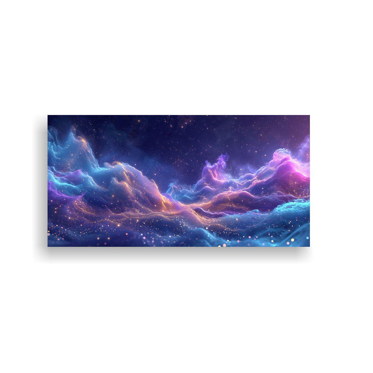 Pintura Tela Azul Claro Temática Vida Y Futuro 140x70cm-0