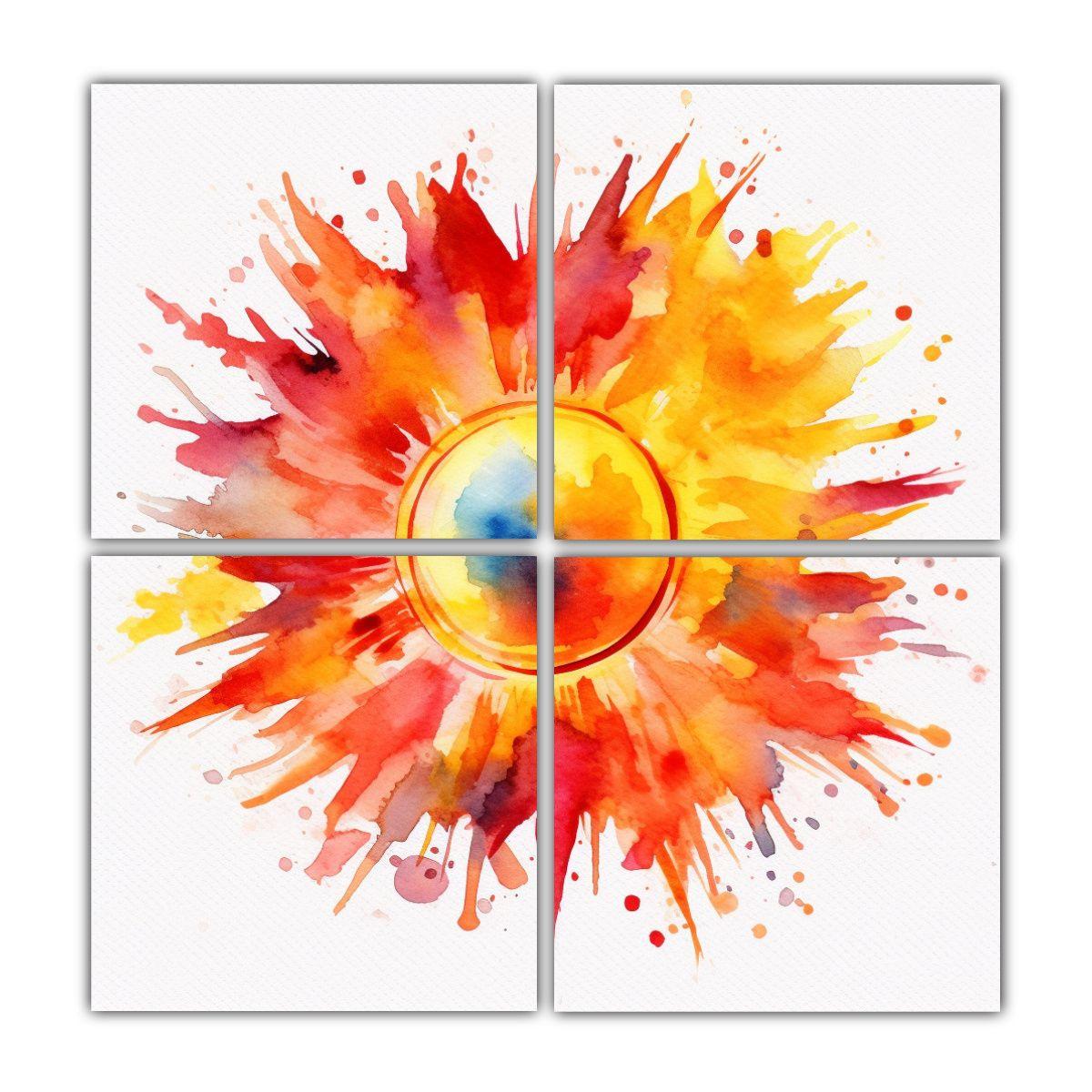 Cuadro De Pared Equilibrio Visual Acuarela 140x140 Cm-0