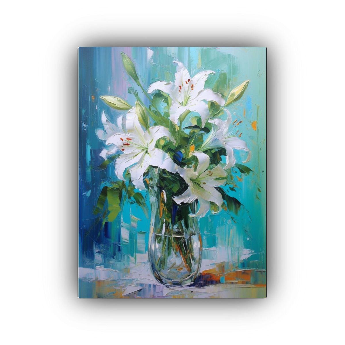 Cuadro Decorativo Moderno: Lirios Florecen En 80x120cm-0