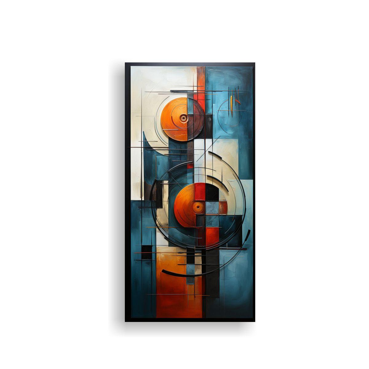 Pintura Abstracta Con Lienzo Colorido 60x120cm-0