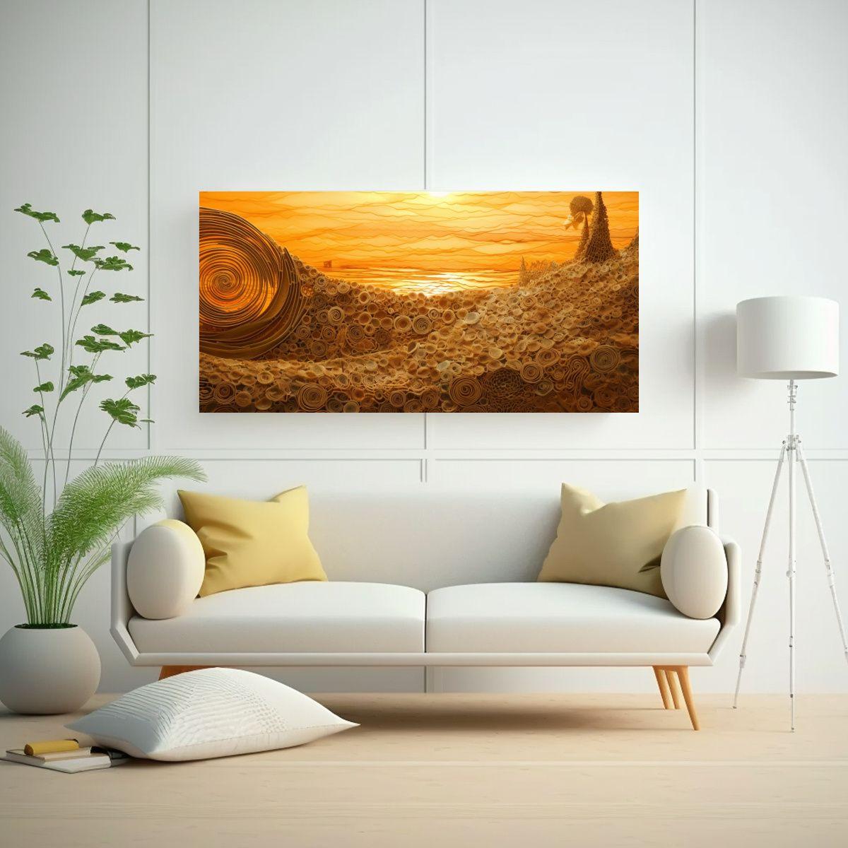 Pinturas Decorativas Con Tela En Bastidor: 140x70cm-2