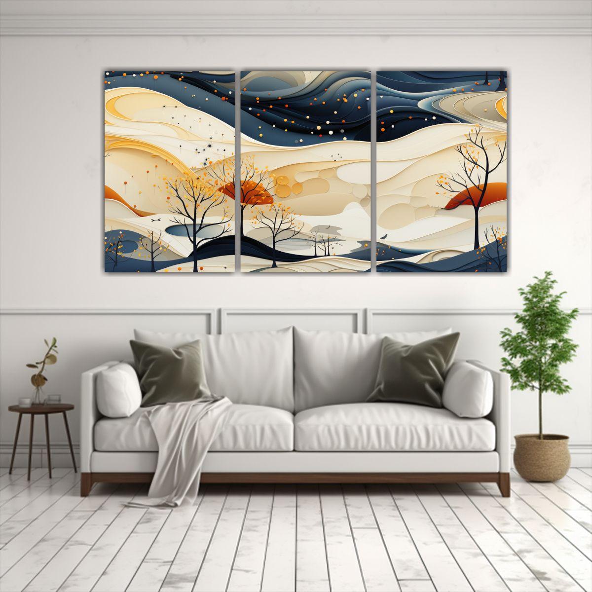 Pinturas Decorativas De Paisajes Escandinavos 180x90 Cm-2