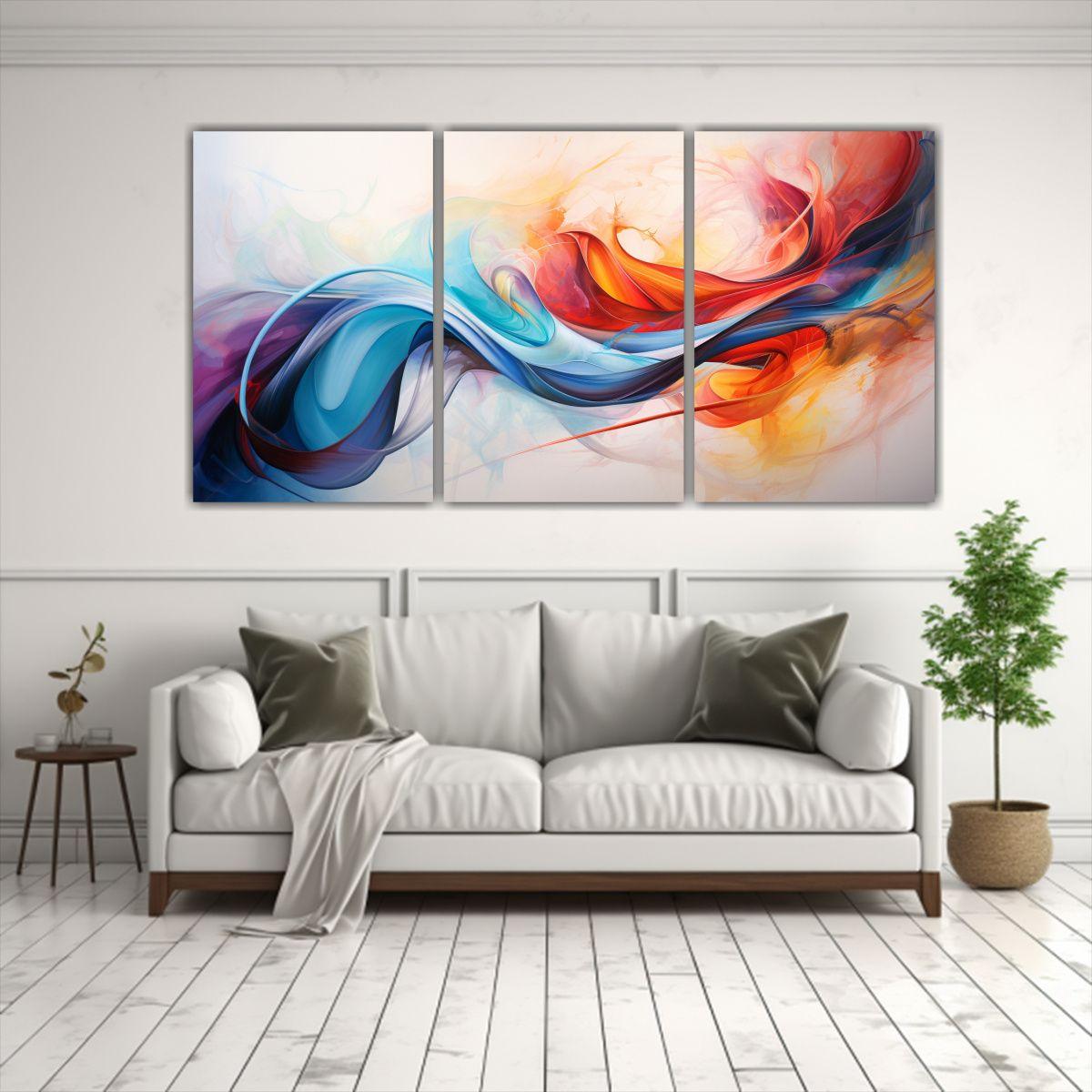 Pinturas Decorativas Abstractas De Relieve: 90x45 Cm-2