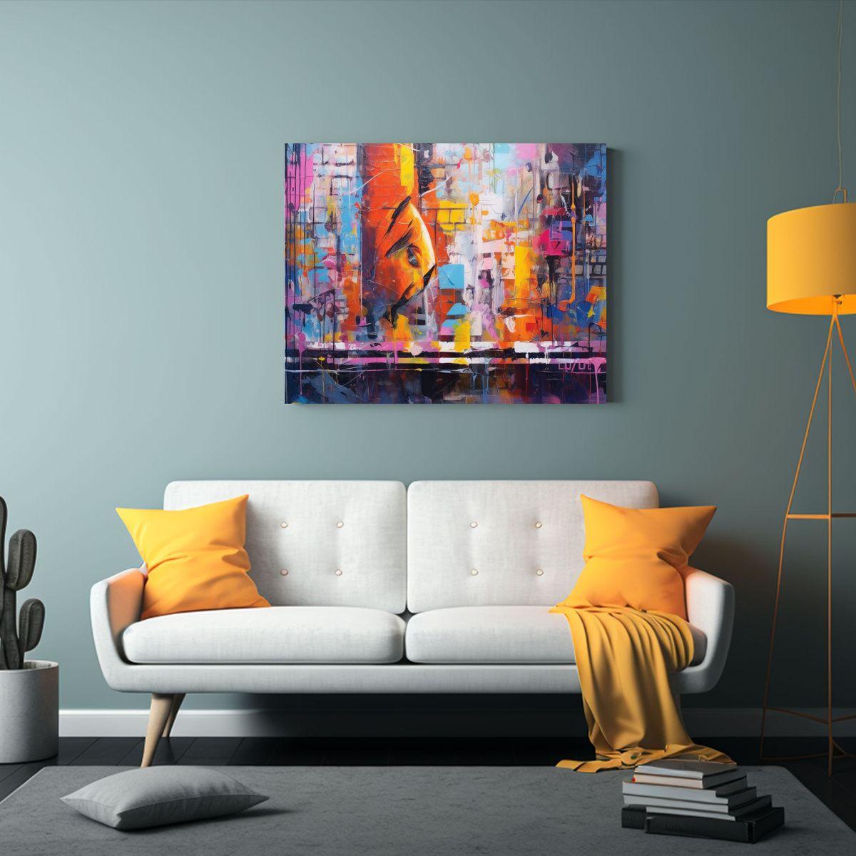 Cuadro Decorativo Moderno Dormitorio: Tela Urbana 60x40cm-2