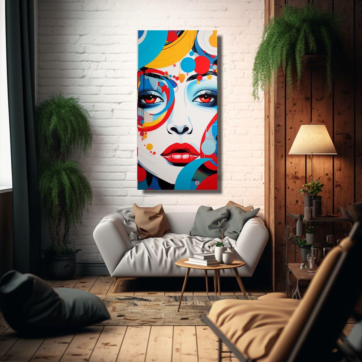 Cuadro Abstracta Fusionada De Pop Art Y Colores Pr 70x140cm-2