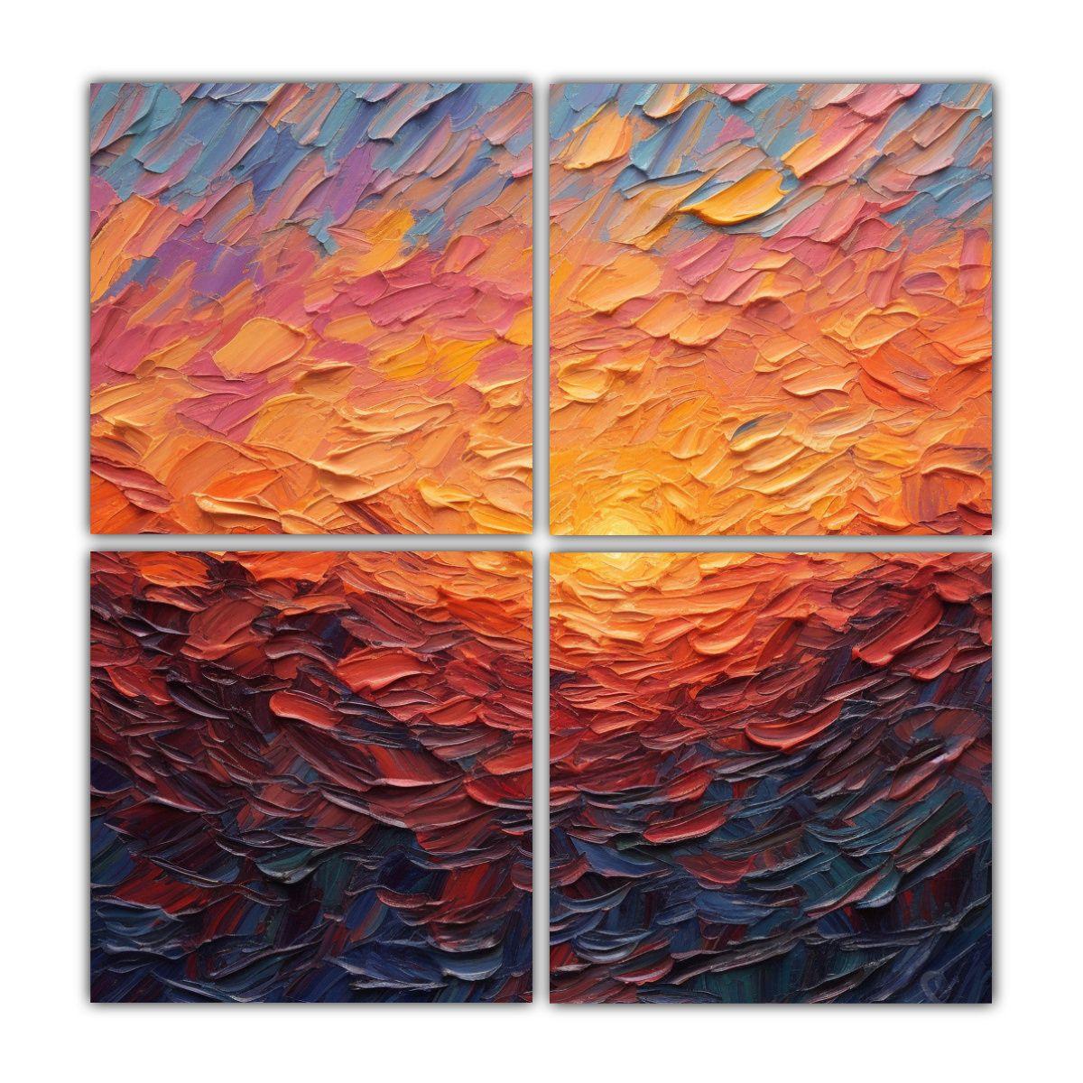 Lienzos Modernos Habitación Hanz Atardecer 140x140 Cm-0