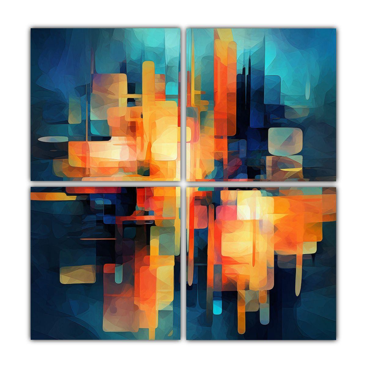 Pinturas Decorativas Multicolores Abstractas 120x120 Cm-0