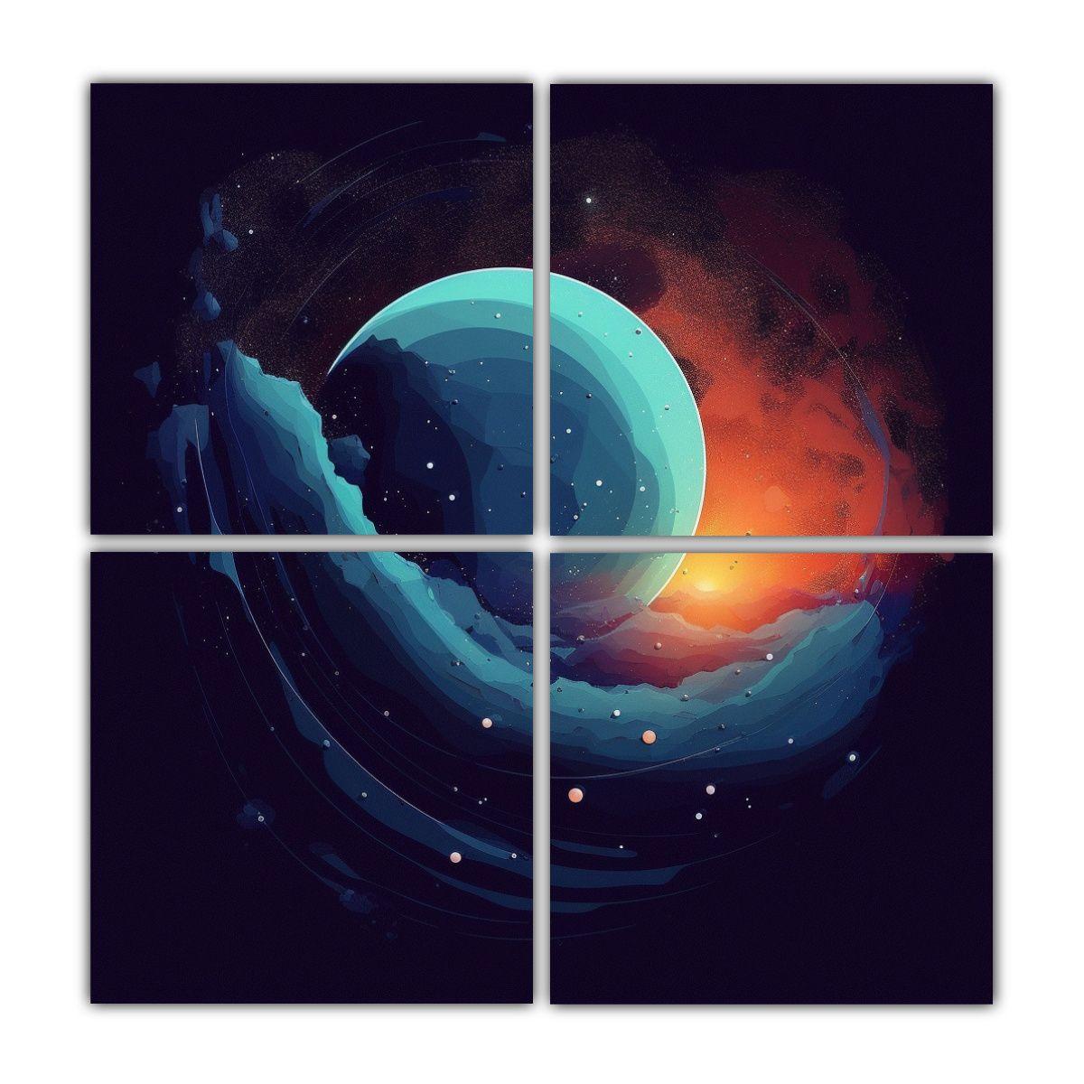 Cuadros Cuadro Fantástico Universo Planetario 200x200 Cm-0