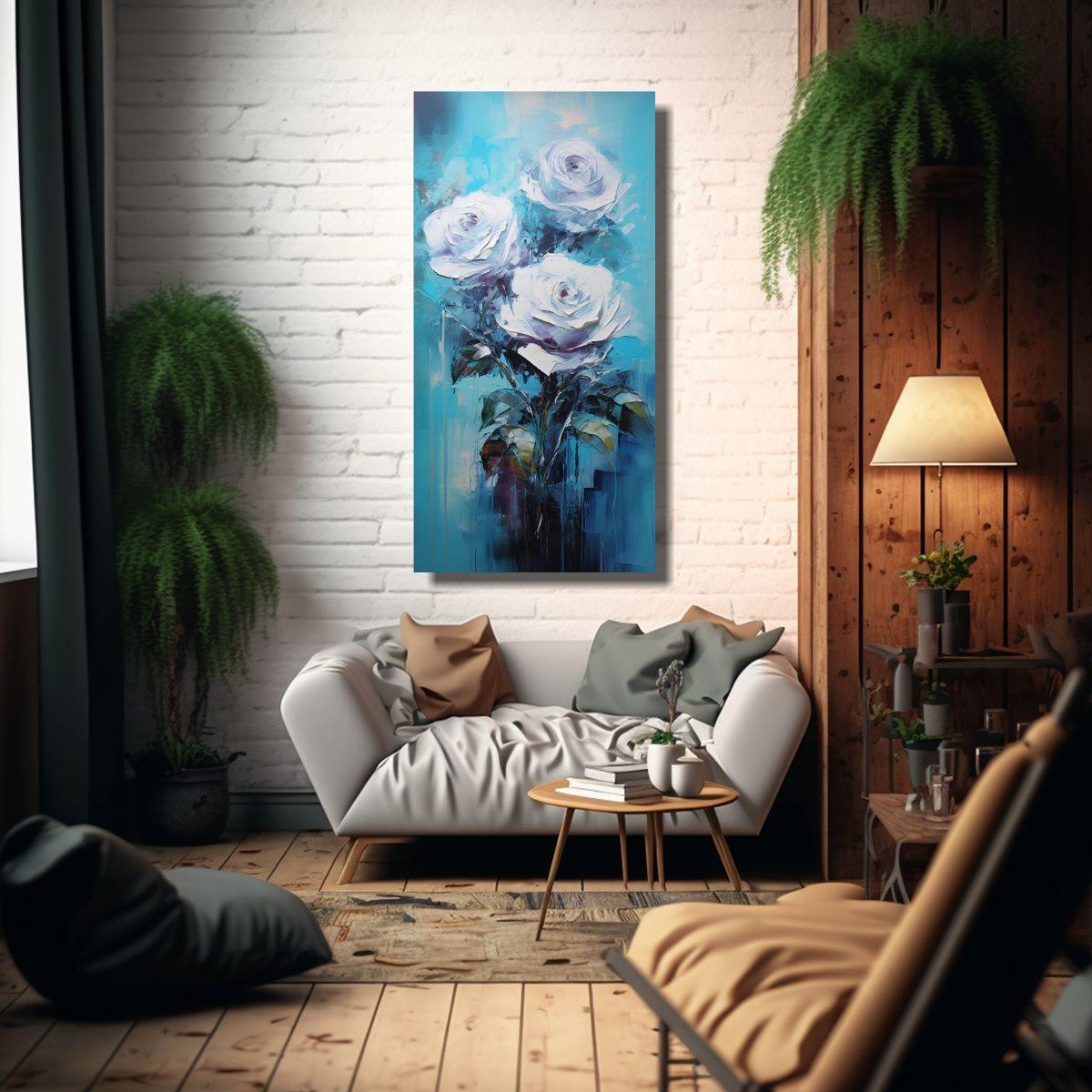 Pintura En Lienzo De Forma De Regalo Con Rosas 20x40cm-2