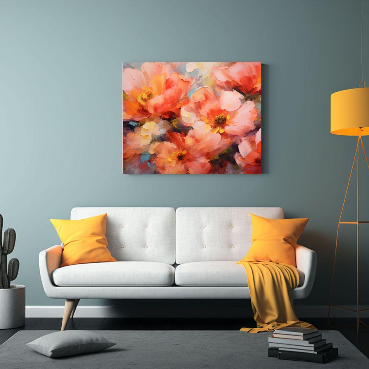 Cuadros Decorativos Con Flores Vibrantes En óleo. 120x80cm-2