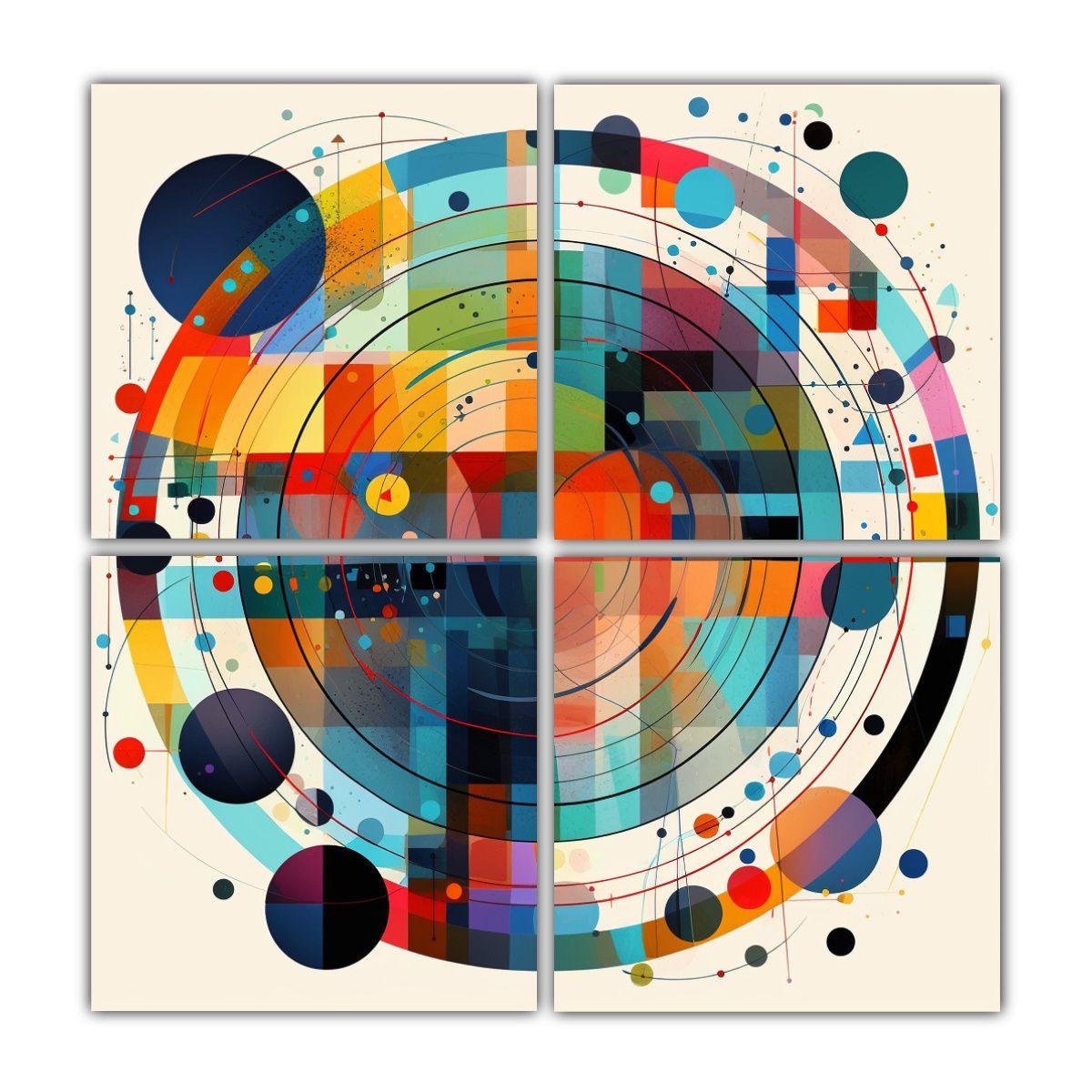 Pinturas Decorativas Abstractas En Un Círculo 80x80 Cm-0